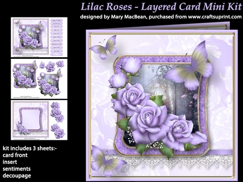 Lilac Roses - Layered Card Mini Kit