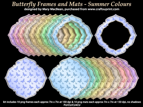 Butterfly Frames and Mats - Summer Colours