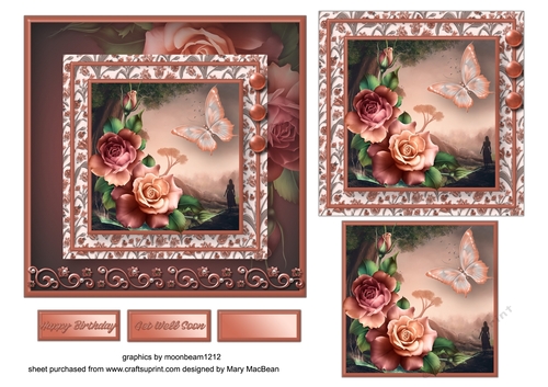 Roses at Dawn Stacked Card Front