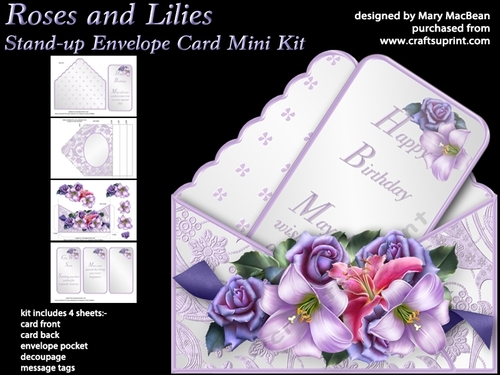 Roses and Lilies - Stand-up Envelope Card Mini Kit