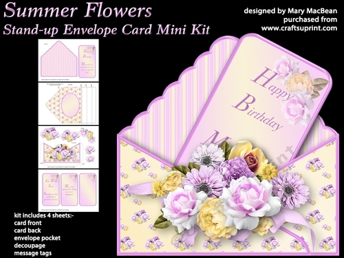 Summer Flowers - Stand-up Envelope Card Mini Kit