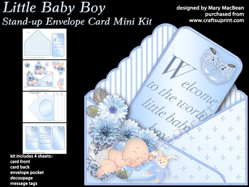 Little Baby Boy - Stand-up Envelope Card Mini Kit
