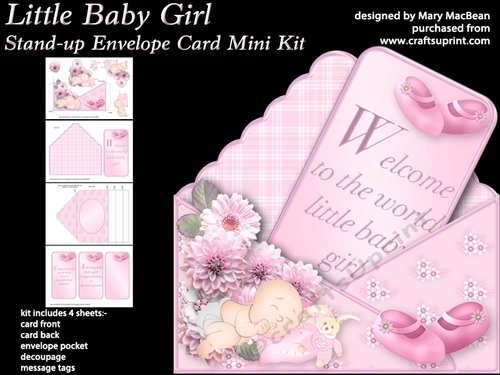 Little Baby Girl - Stand-up Envelope Card Mini Kit