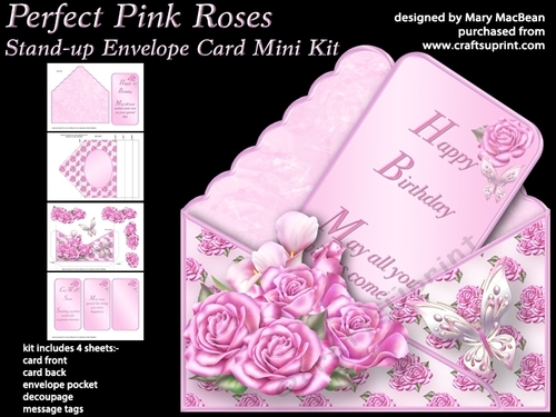 Perfect Pink Roses - Stand-up Envelope Card Mini Kit