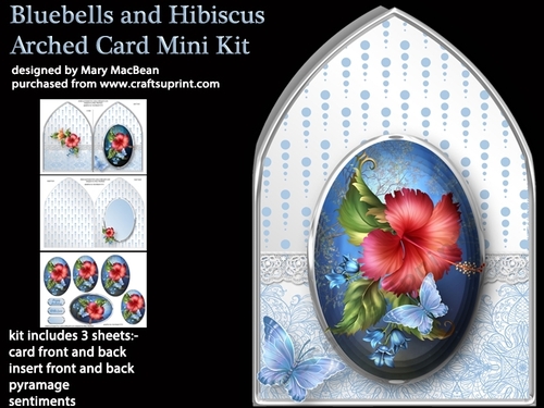 Bluebells and Hibiscus Arched Card Mini Kit
