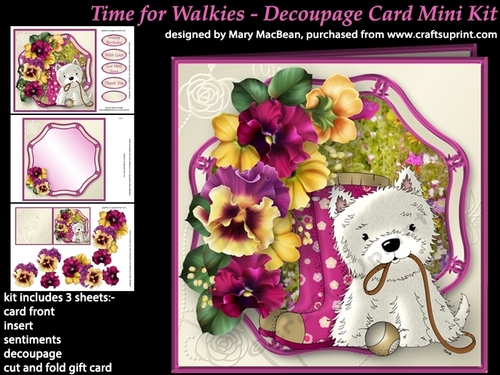 Time for Walkies - Decoupage Card Mini Kit