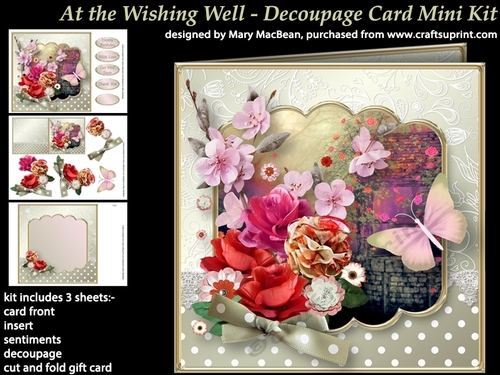 At the Wishing Well - Decoupage Card Mini Kit