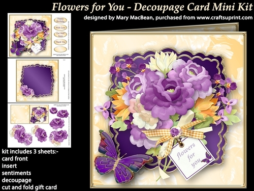 Flowers for You - Decoupage Card Mini Kit