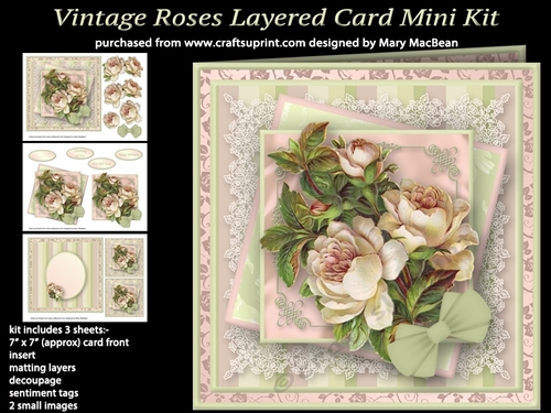 Vintage Roses Layered Card Mini Kit