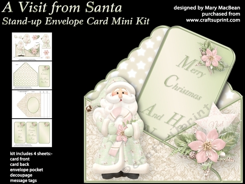 A Visit from Santa - Stand-up Envelope Card Mini Kit