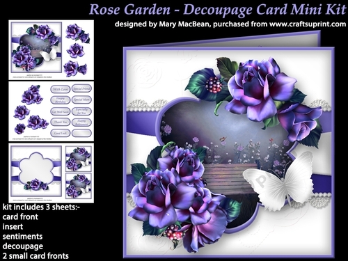 Rose Garden - Decoupage Card Mini Kit