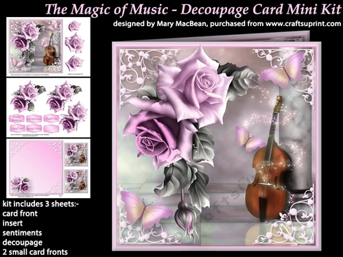 The Magic of Music - Decoupage Card Mini Kit