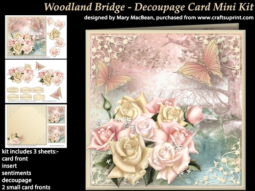 Woodland Bridge - Decoupage Card Mini Kit