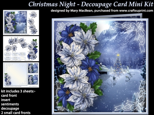 Christmas Night - Decoupage Card Mini Kit