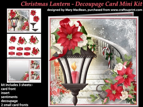 Christmas Lantern - Decoupage Card Mini Kit