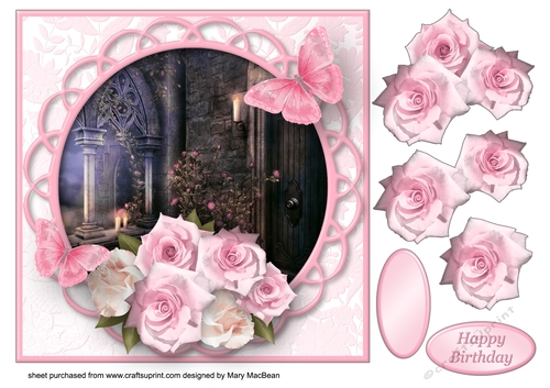 A Secret Place - Decoupage Card Front