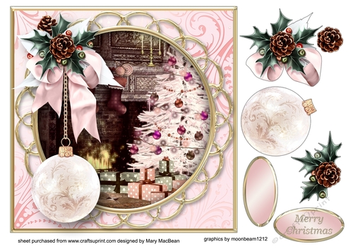 Christmas at Home - Decoupage Card Front