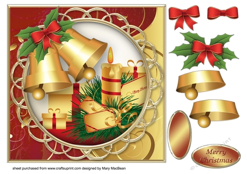 Golden Gifts - Decoupage Card Front