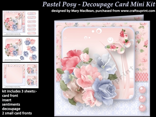 Pastel Posy - Decoupage Card Mini Kit