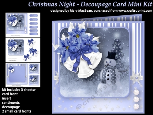 Christmas Night - Decoupage Card Mini Kit