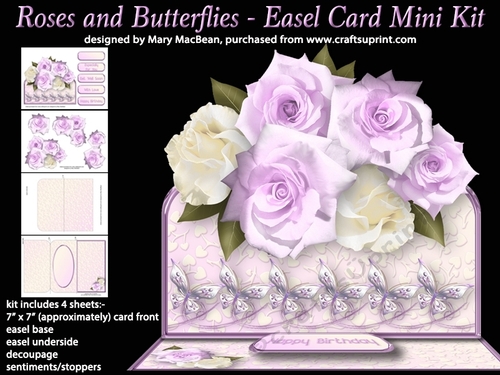 Roses and Butterflies - Easel Card Mini Kit