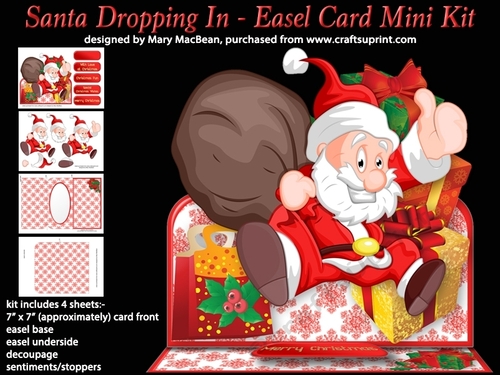 Santa Dropping In - Easel Card Mini Kit
