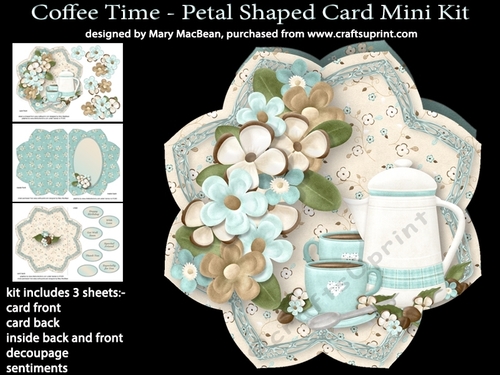 Coffee Time - Petal Shaped Card Mini Kit