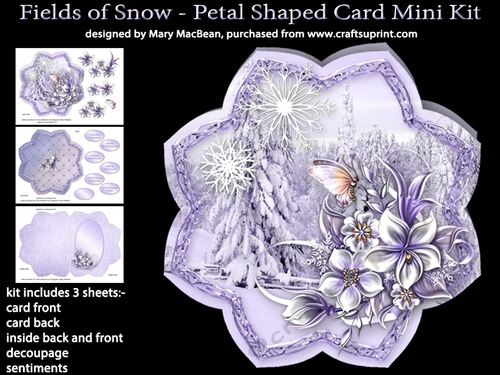 Fields of Snow - Petal Shaped Card Mini Kit