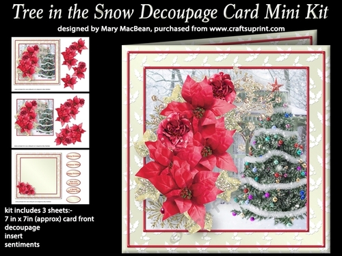 Tree in the Snow - Decoupage Card Mini Kit