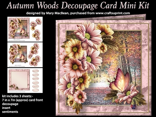 Autumn Woods - Decoupage Card Mini Kit