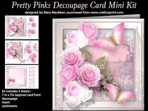 Pretty Pinks - Decoupage Card Mini Kit