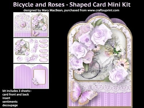 Bicycle and Roses - Shaped Card Mini Kit