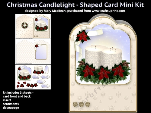 Christmas Candlelight - Shaped Card Mini Kit