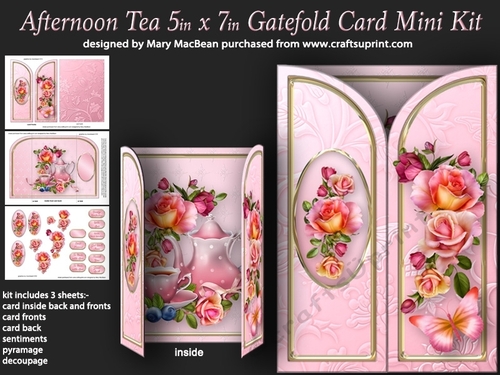 Afternoon Tea - 5in x7in Gatefold Card Mini Kit