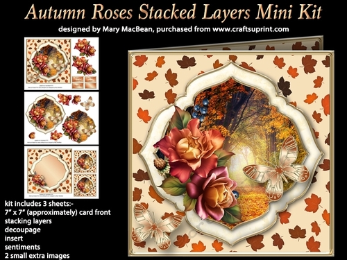 Autumn Roses Stacked Layers Card Mini Kit