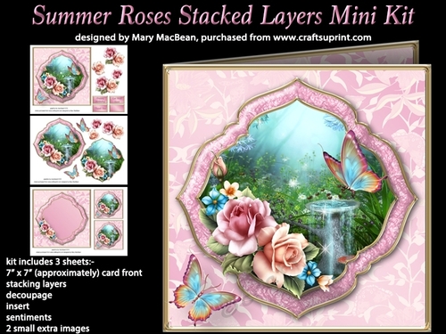 Summer Roses Stacked Layers Card Mini Kit