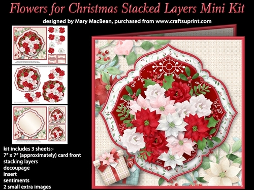 Flowers for Christmas Stacked Layers Card Mini Kit