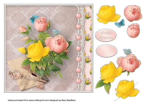 A Touch of Nostalgia - Decoupage Card Front