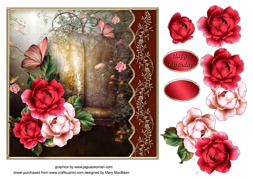 Peaceful Moments - Decoupage Card Front
