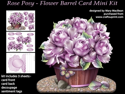 Rose Posy - Flower Barrel Card Mini Kit