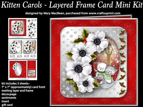 Kitten Carols - Layered Frame Card Mini Kit