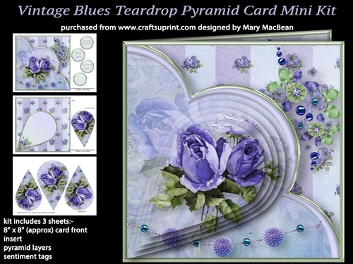 Vintage Blues - Teardrop Pyramid Card Mini Kit