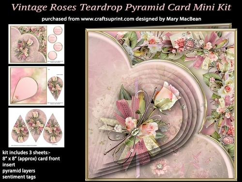 Vintage Roses - Teardrop Pyramid Card Mini Kit