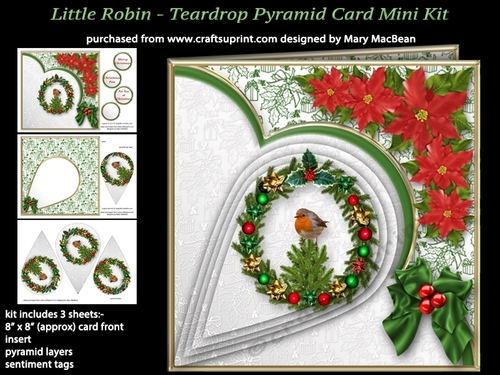 Little Robin - Teardrop Pyramid Card Mini Kit