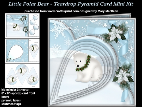Little Polar Bear - Teardrop Pyramid Card Mini Kit