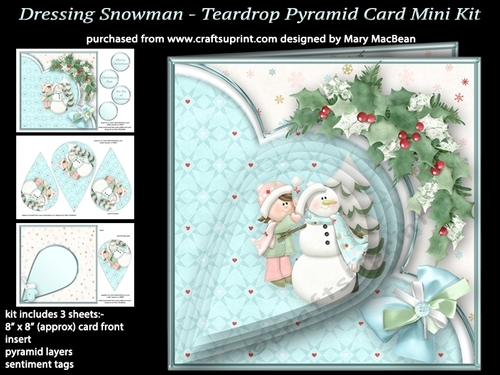 Dressing Snowman - Teardrop Pyramid Card Mini Kit