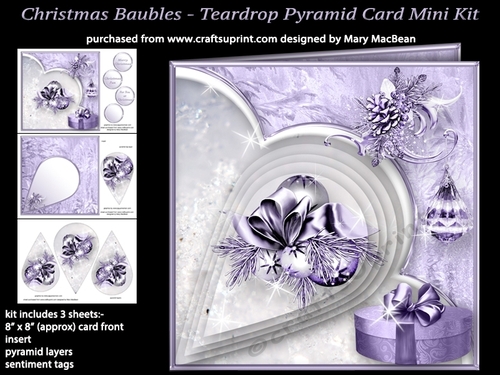 Christmas Baubles - Teardrop Pyramid Card Mini Kit