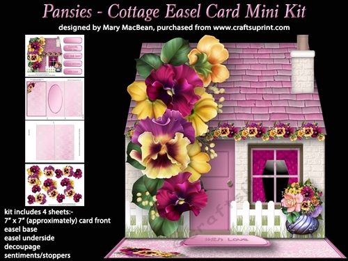 Pansies - Cottage Easel Card Mini Kit