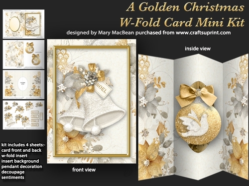 A Golden Christmas - W-Fold Card Mini Kit