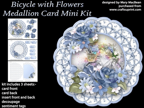 Bicycle with Flowers - Medallion Card Mini Kit